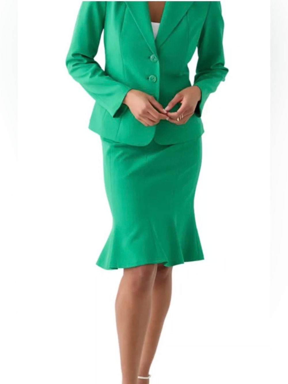 Le Suit Green Blazer & Skirt Set – Size 4 (NWOT
